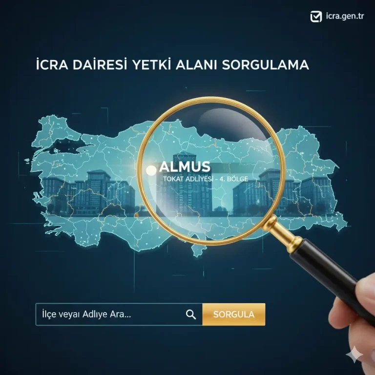İcra dairesi ve adliye yetki alanı sorgulama ekranı